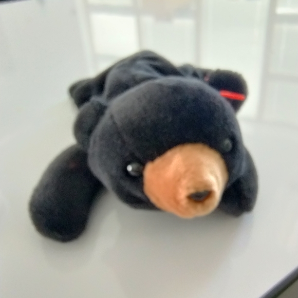 ✓TY Retired Beanie Baby BLACKIE The Black Bear No Hang Tag - Picture 2 of 11